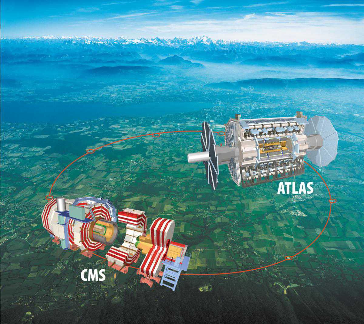 ATLAS и CMS на карте региона